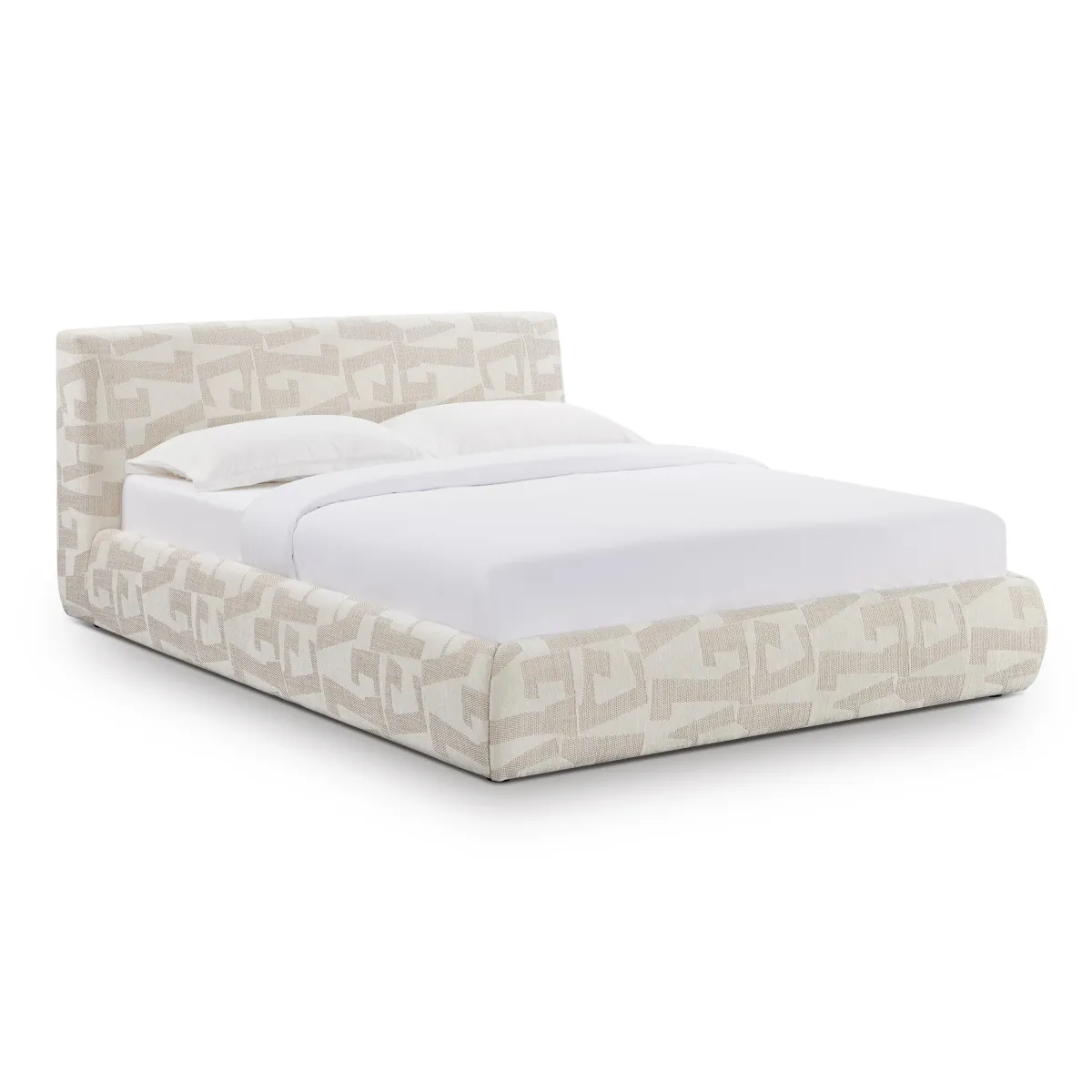 Isla Cream Jacquard Pattern Queen Bed