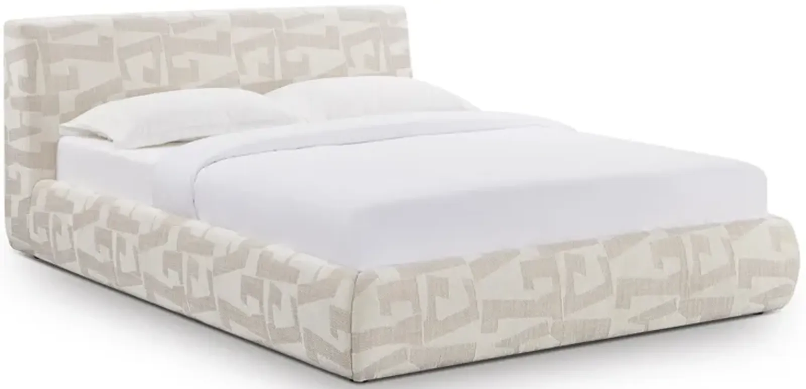 Isla Cream Jacquard Pattern Queen Bed