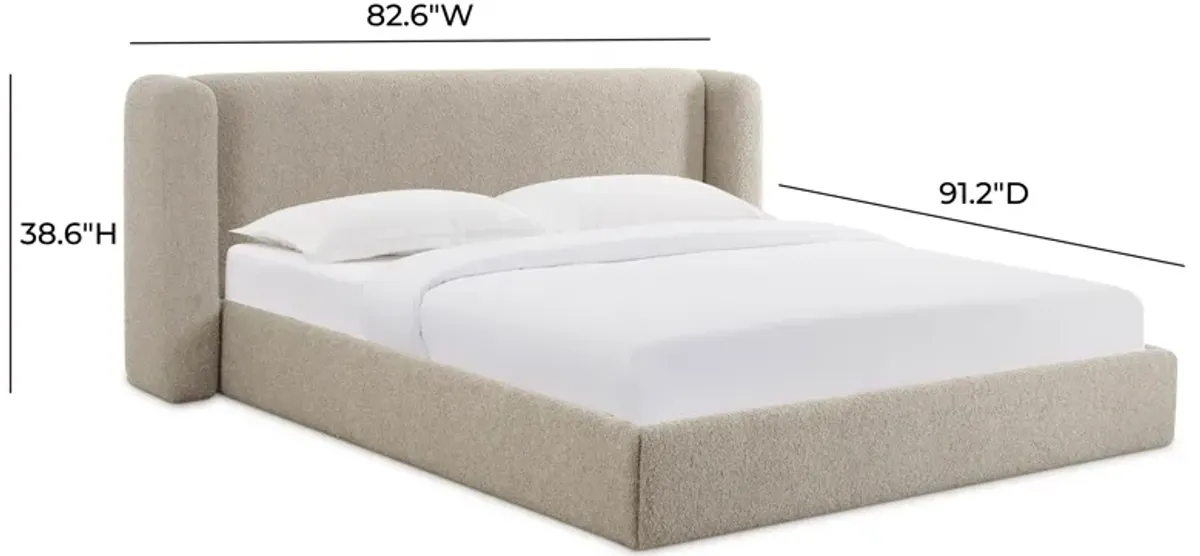 Babette Tan Boucle Queen Bed