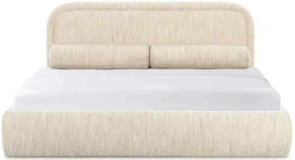 Murielle Taupe Textured Performance Boucle Queen Bed