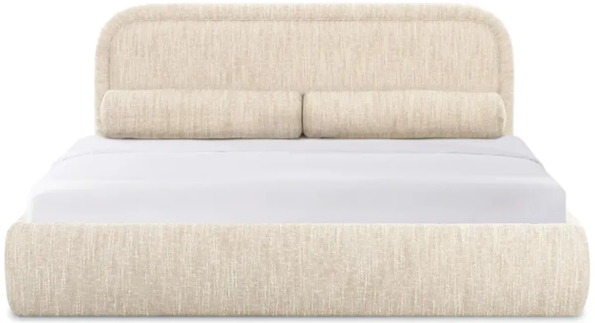 Murielle Cream Heavy Knubby Boucle King Bed