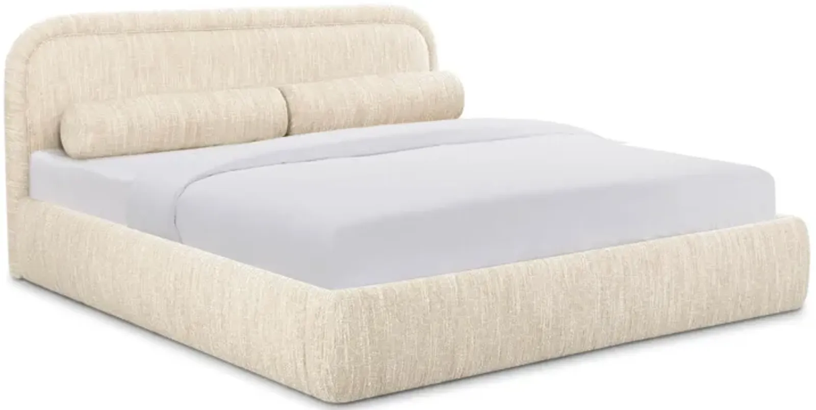 Murielle Cream Heavy Knubby Boucle King Bed