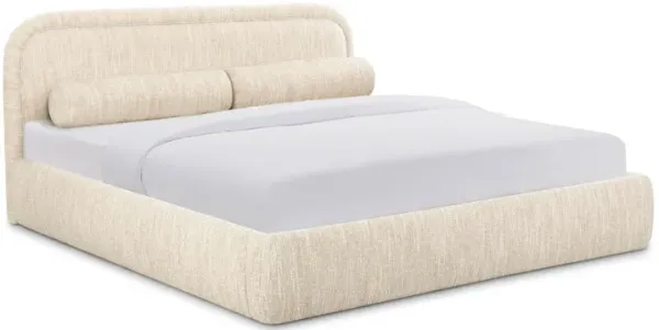 Murielle Taupe Textured Boucle King Bed