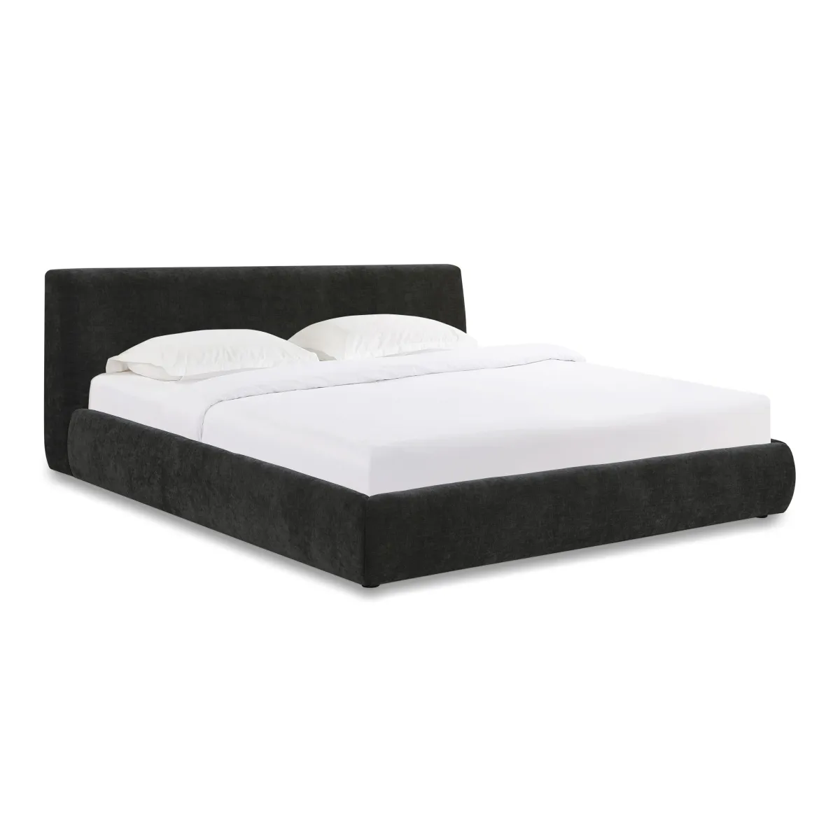 Isla Charcoal Textured Velvet Queen Bed