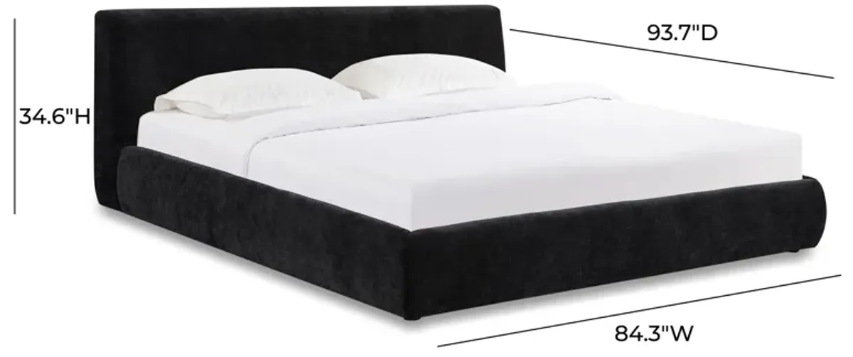 Isla Black Textured Velvet King Bed