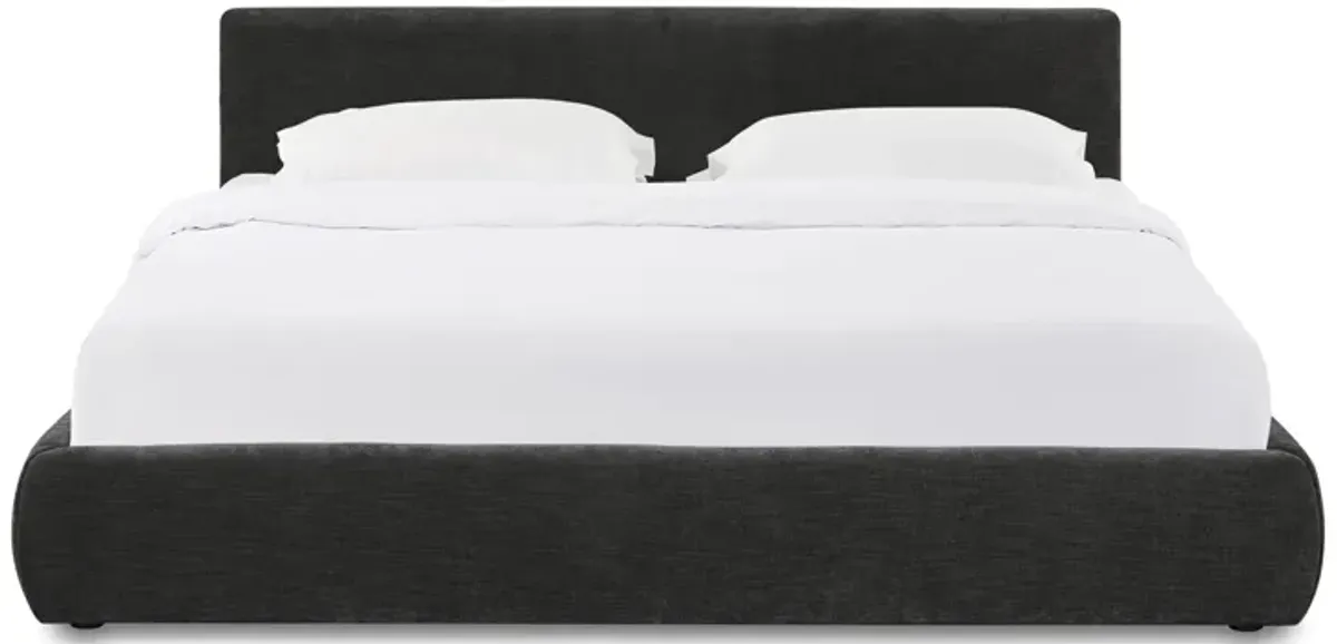 Isla Charcoal Textured Velvet King Bed