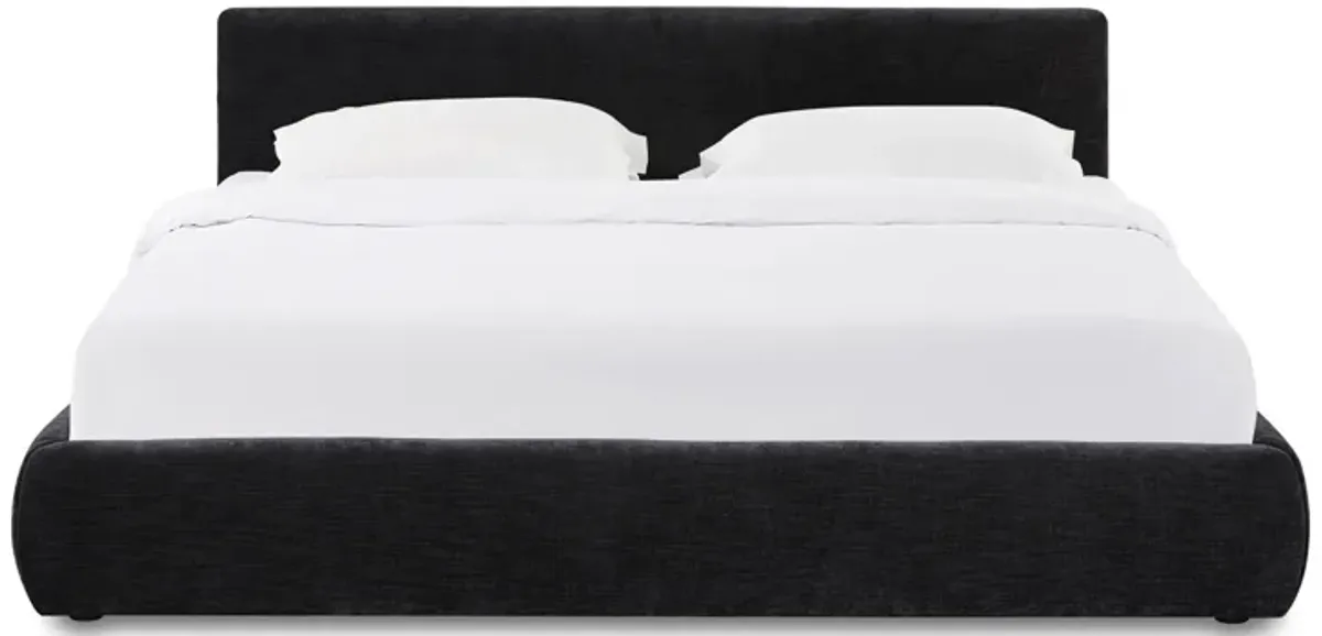 Isla Black Textured Velvet King Bed