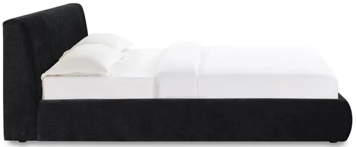 Isla Black Textured Velvet King Bed