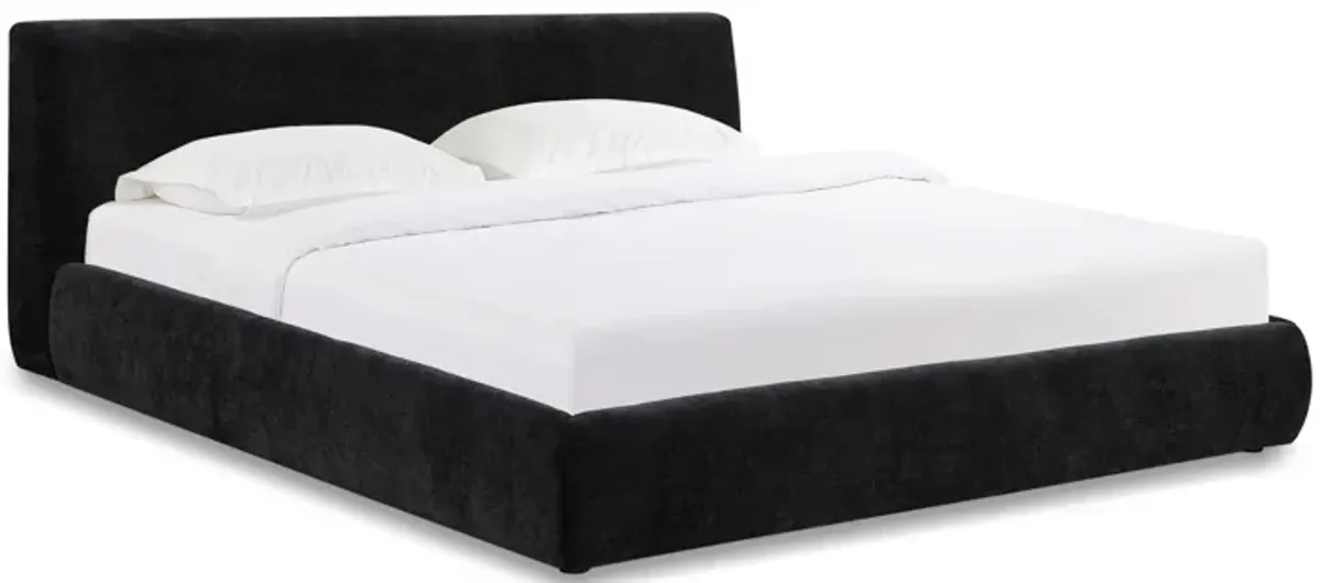 Isla Black Textured Velvet King Bed