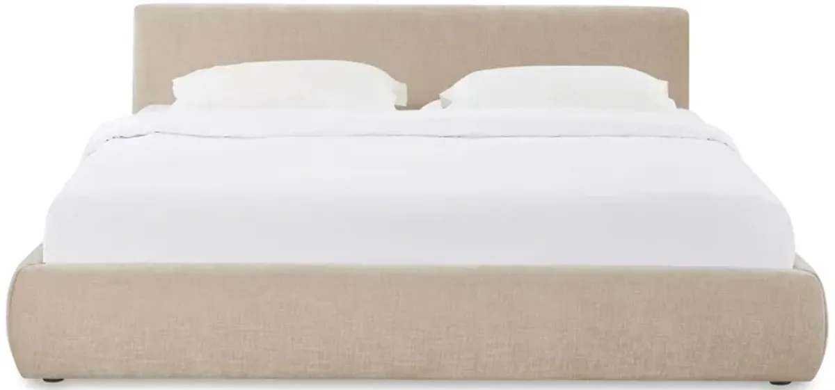 Isla Taupe Textured Velvet King Bed