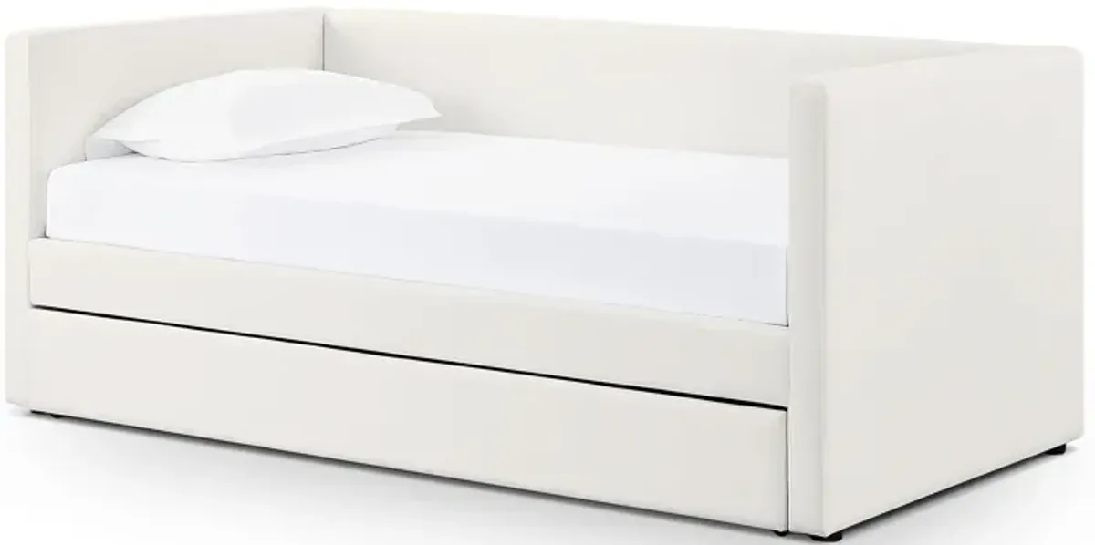 Alice Cream Linen Twin Trundle Bed