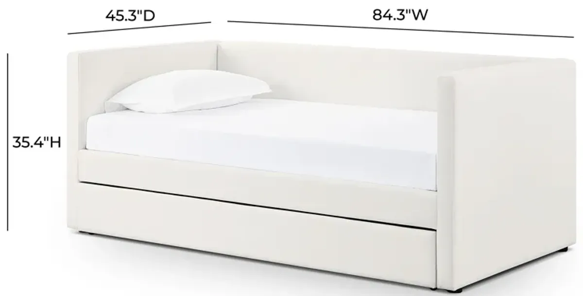 Alice Cream Linen Twin Trundle Bed