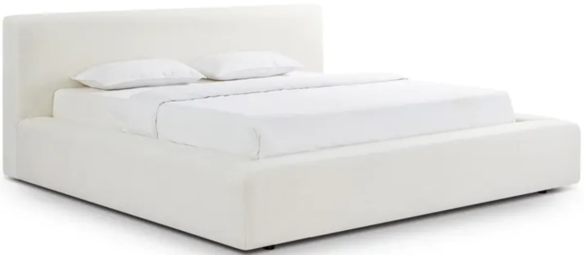 Meena Cream Upcycled Linen Storage King Bed