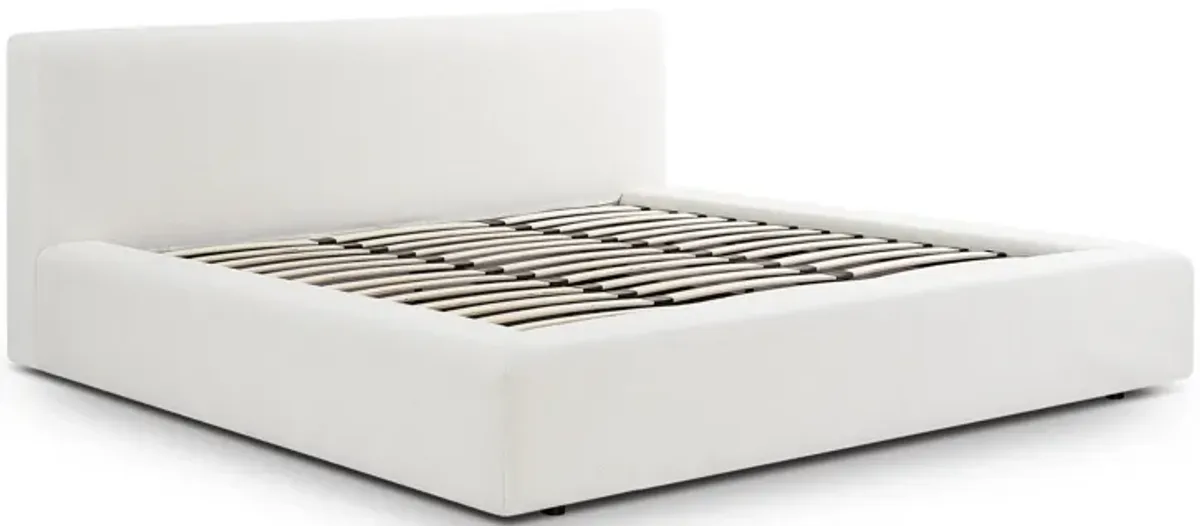 Meena Cream Upcycled Linen Storage King Bed