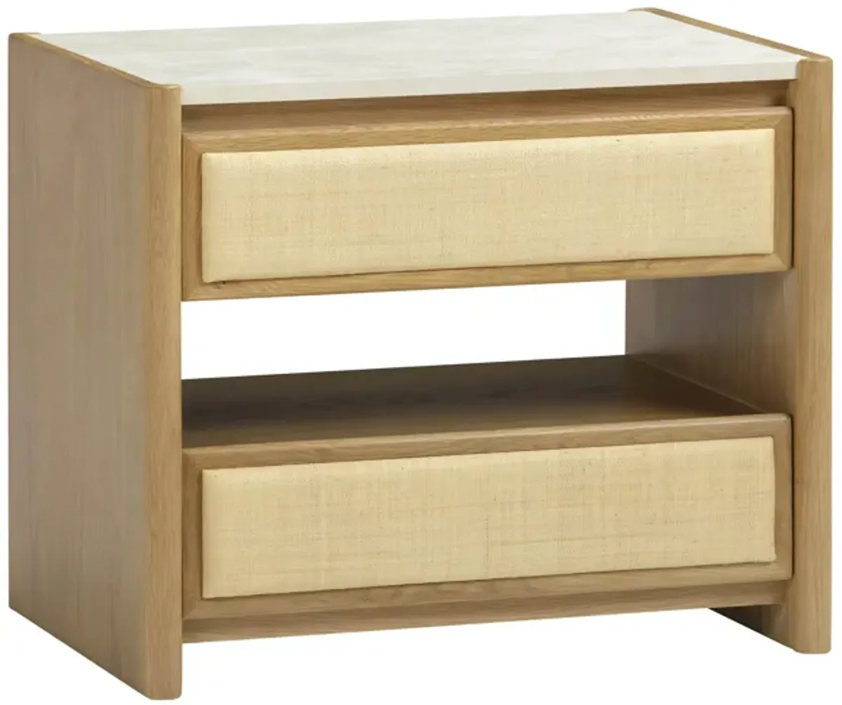 Paige Natural Oak 2-Drawer Nightstand