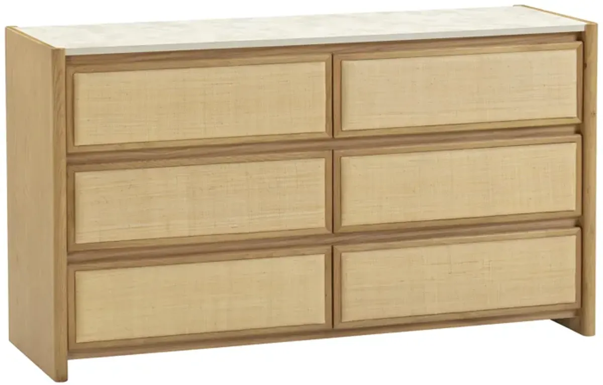 Paige Natural Oak 6-Drawer Dresser