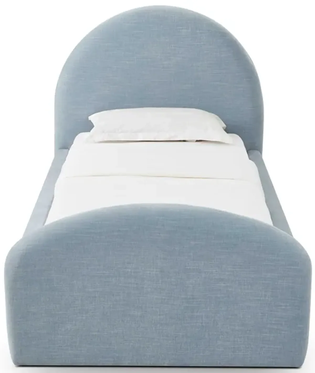 Moon Chambray Blue Performance Chenille Twin Trundle Bed