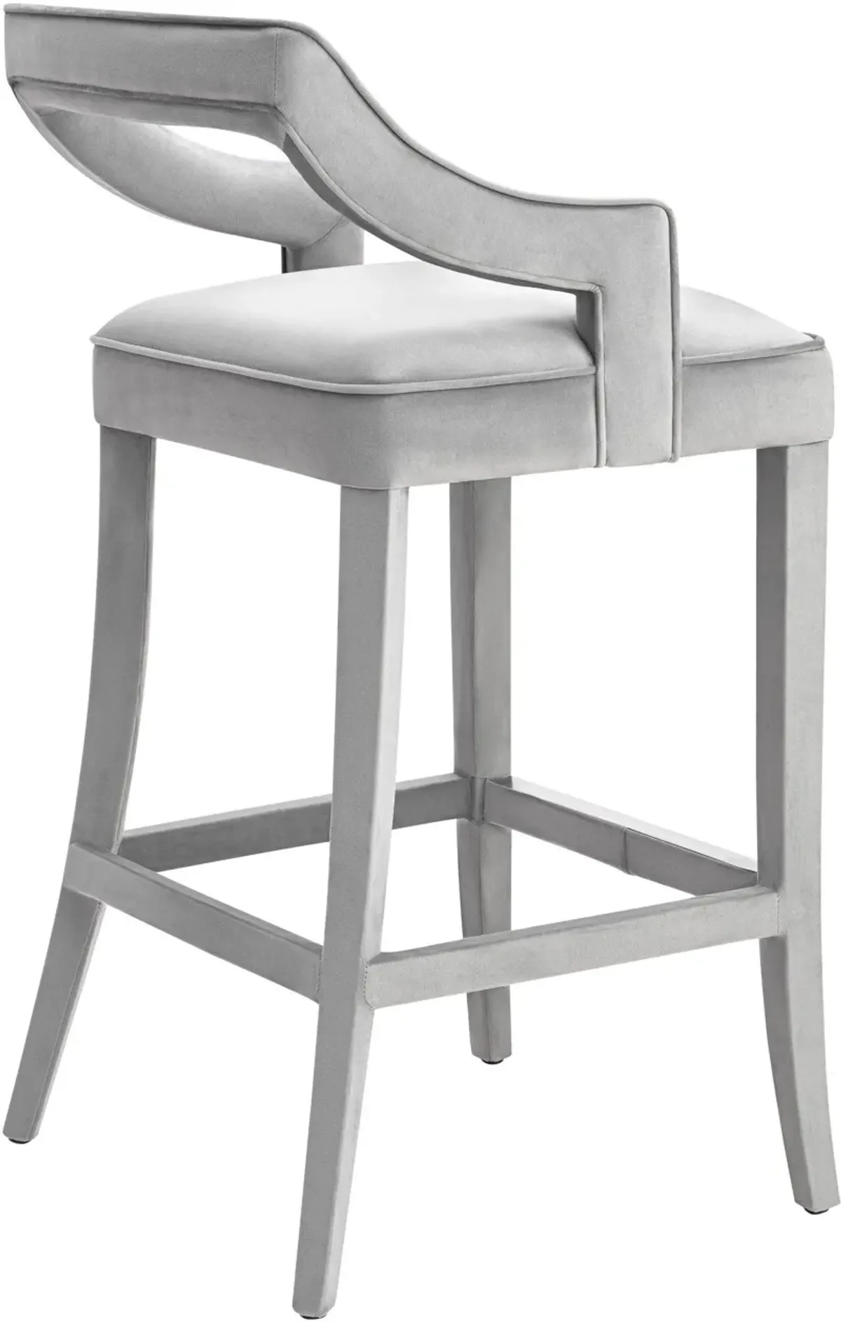 Tiffany Grey Velvet Bar Stool