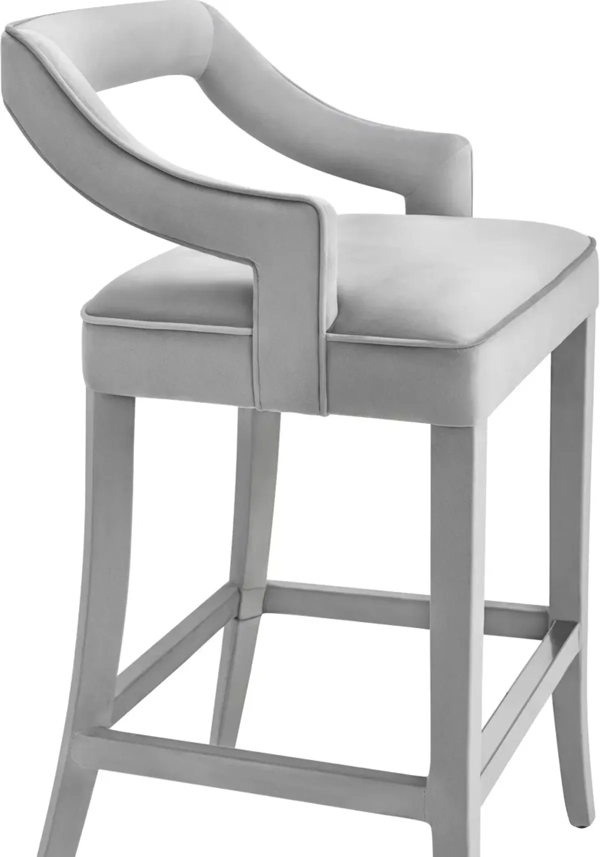 Tiffany Grey Velvet Bar Stool