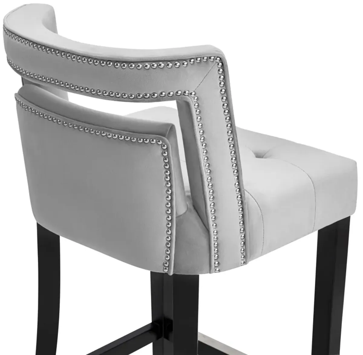 Hart Grey Velvet Bar Stool