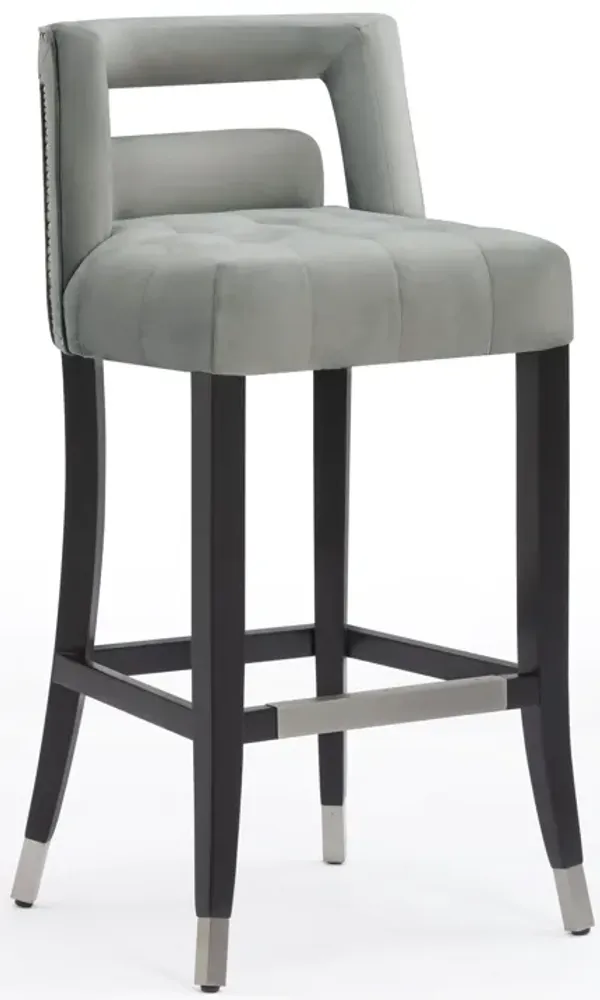 Hart Grey Velvet Bar Stool