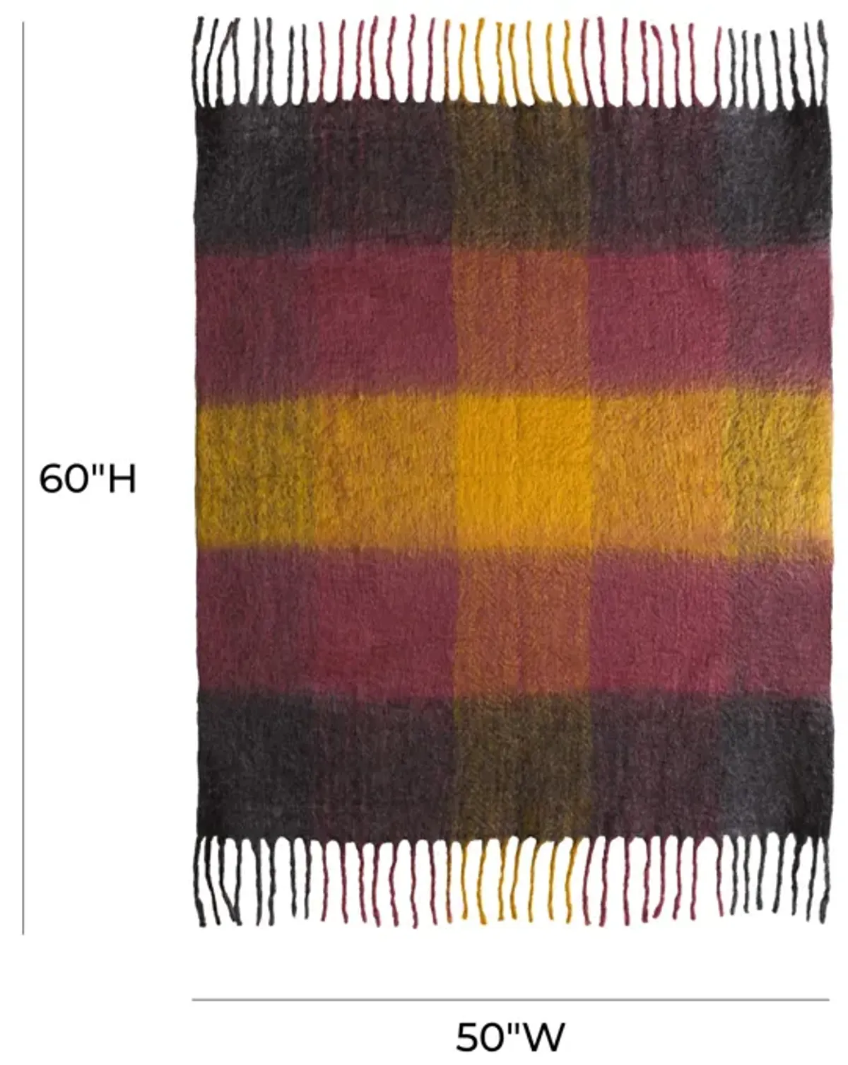 Afrino Wool Colored Throw