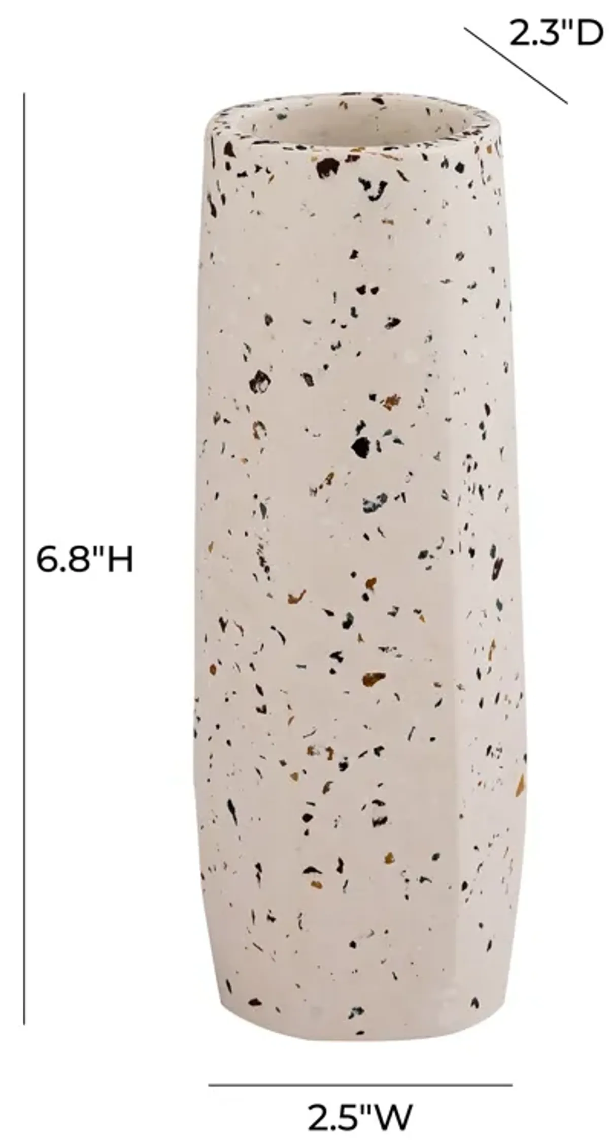 Terrazzo White Vase - Small Skinny