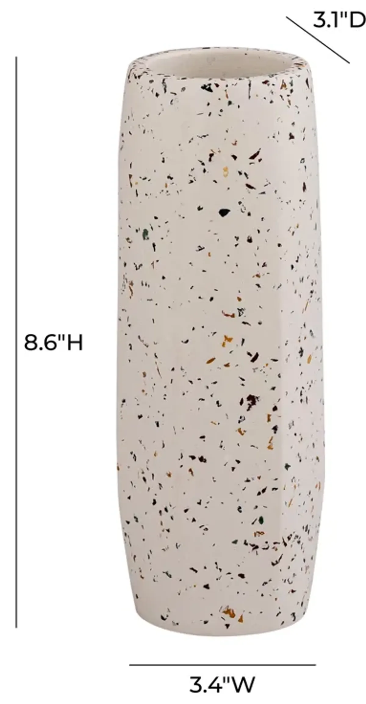 Terrazzo White Vase - Medium Skinny