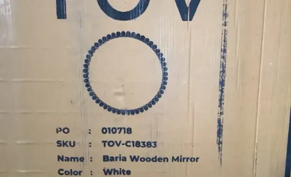 Baria White Wooden Mirror