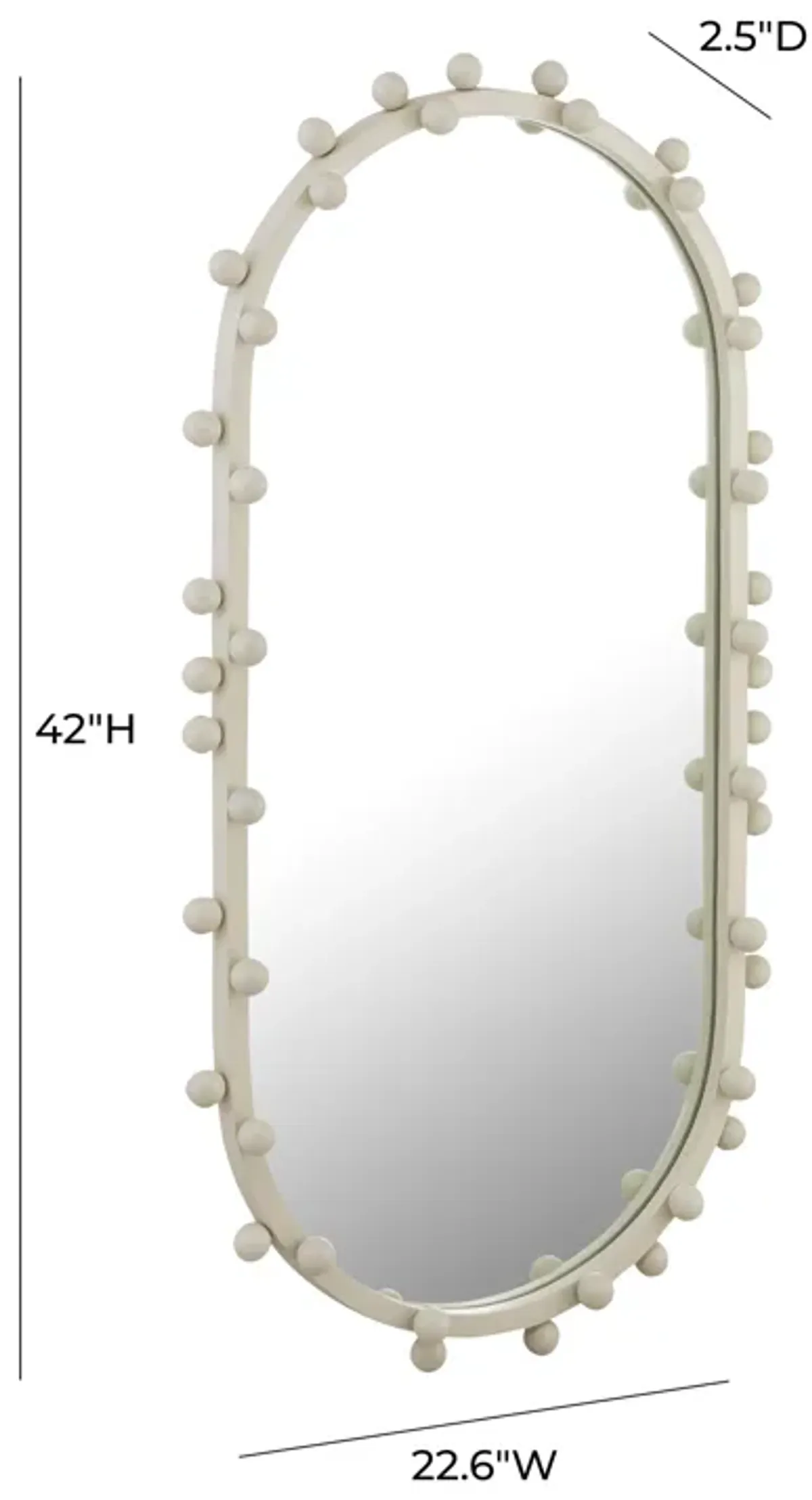 Bubbles Ivory Large Oval Wall Mirror