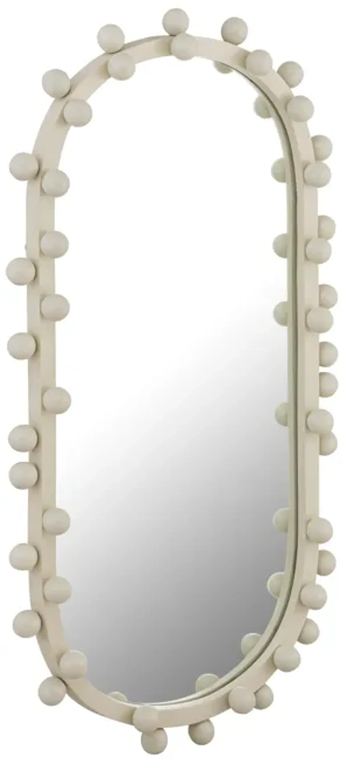 Bubbles Ivory Oval Wall Mirror