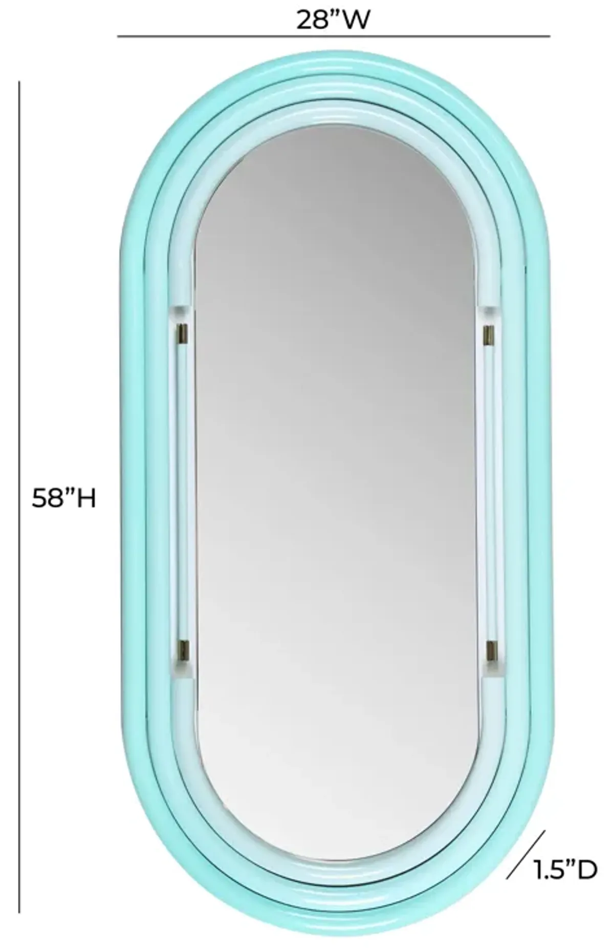 Neon Large Wall Mirror in Blue