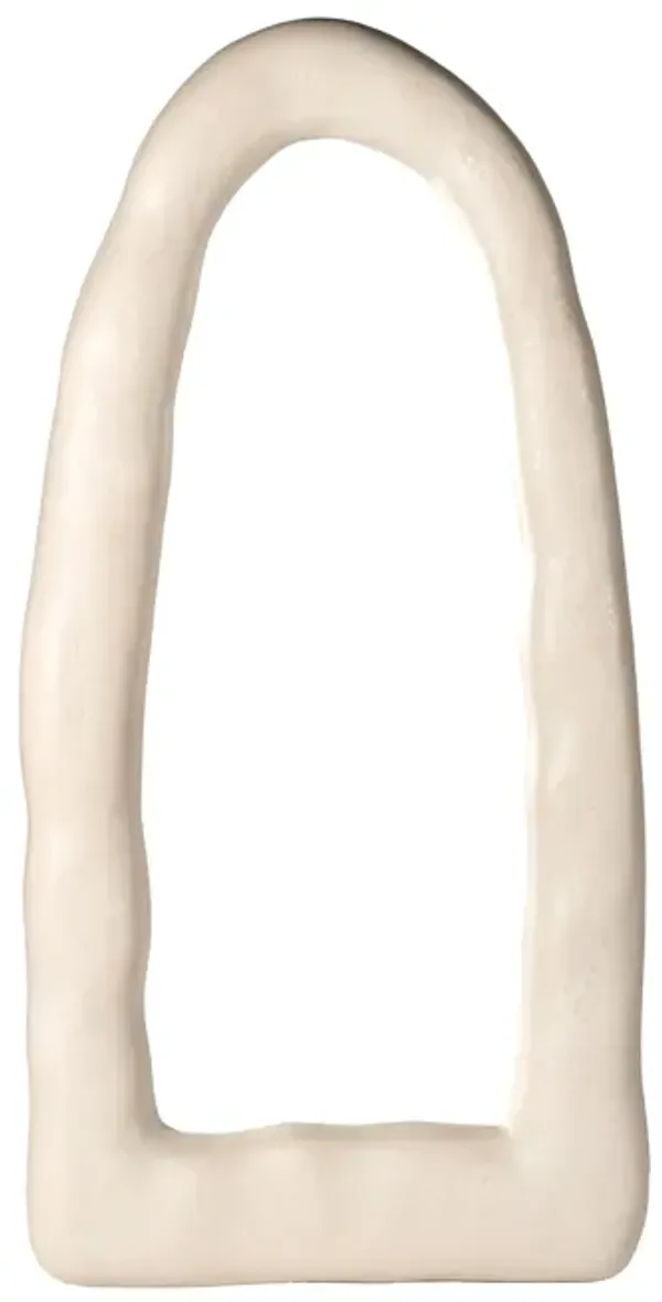 Kaia Cream Textured Small Floor Mirror