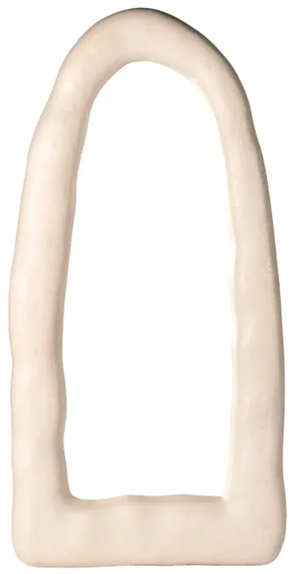 Kaia Cream Textured Small Floor Mirror