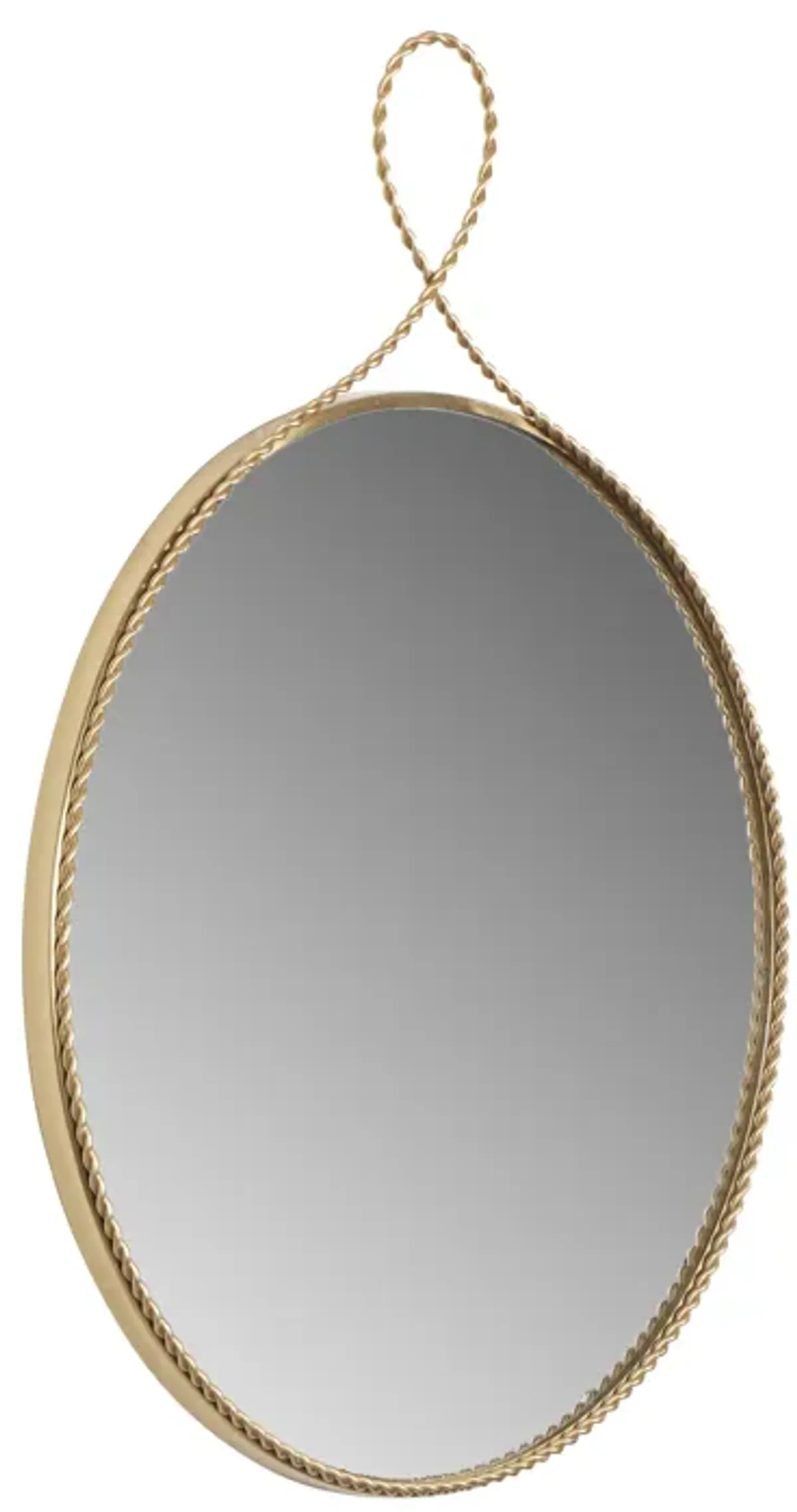 Ravina Braided Brass Round Wall Mirror