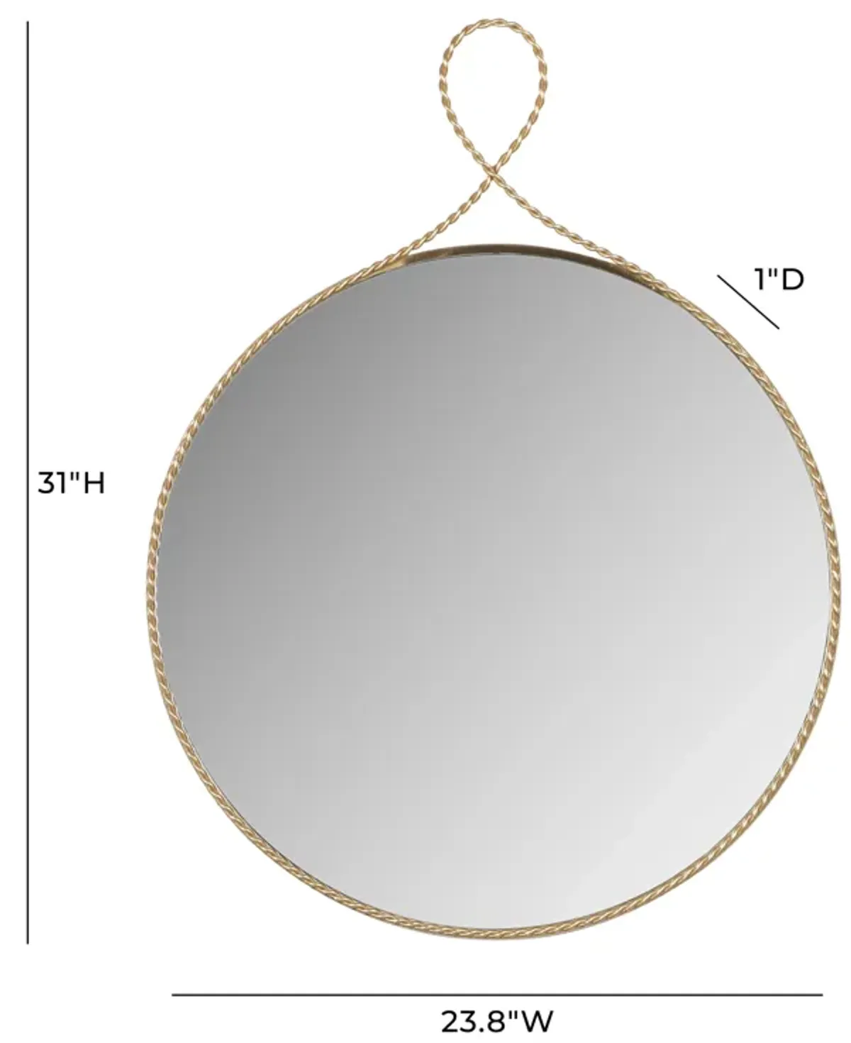 Ravina Braided Brass Round Wall Mirror