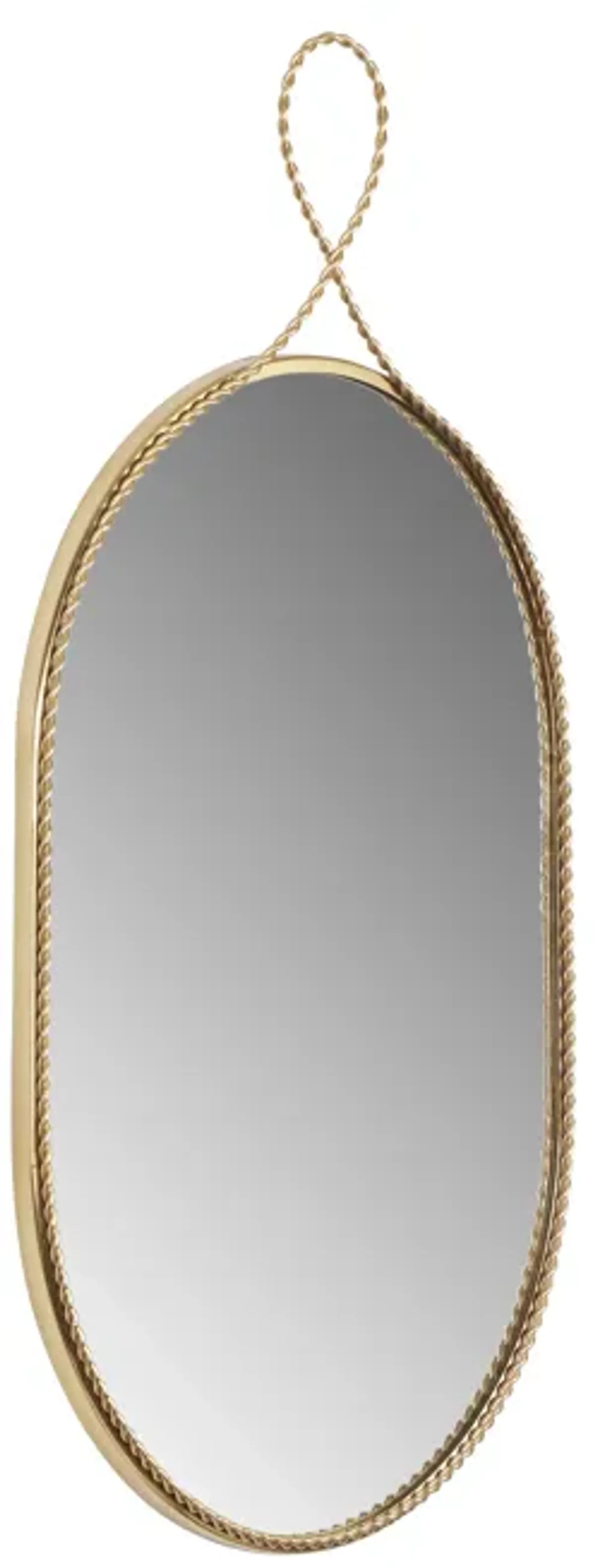 Ravina Braided Brass Oval Wall Mirror