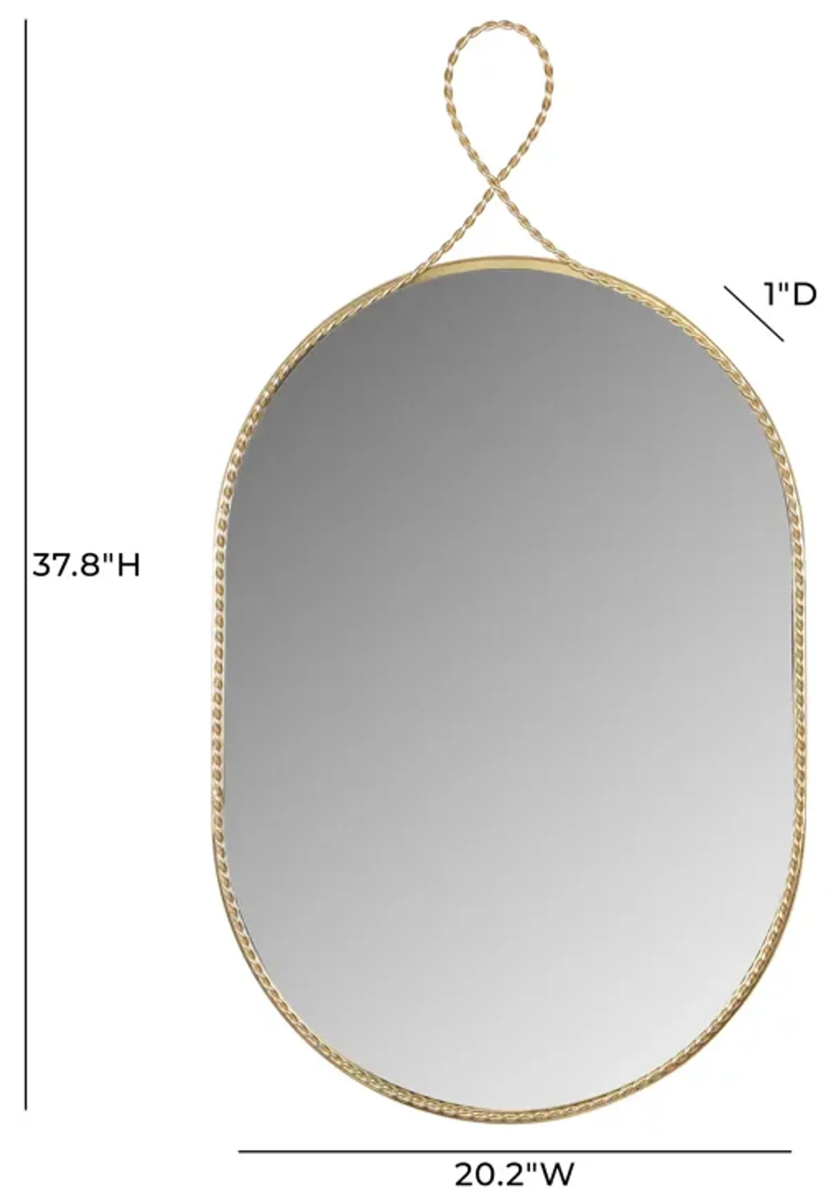 Ravina Braided Brass Oval Wall Mirror