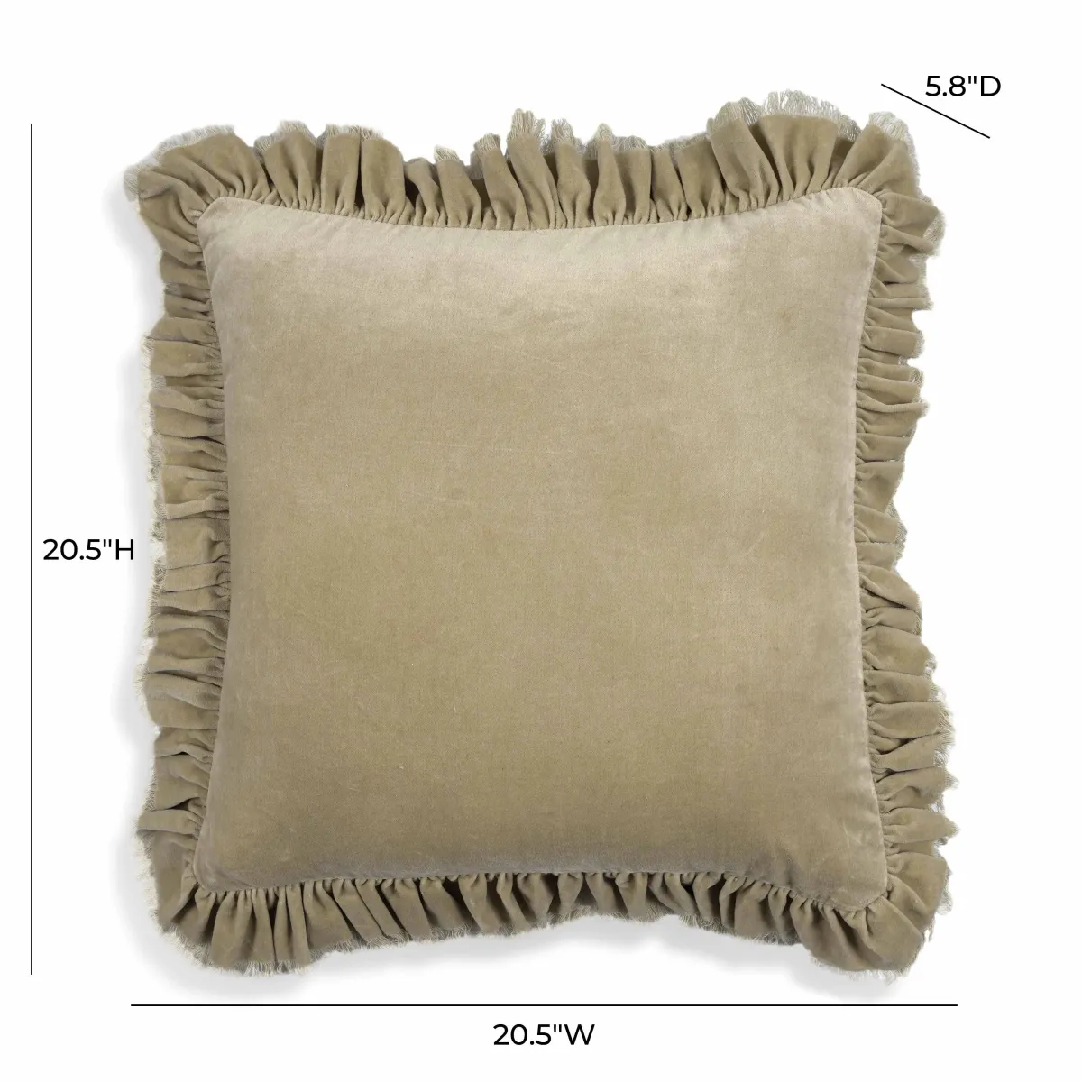 Alessia Distressed Beige Velvet Pillow