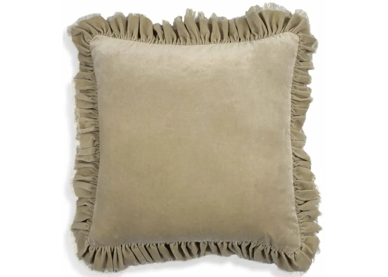 Alessia Distressed Beige Velvet Pillow