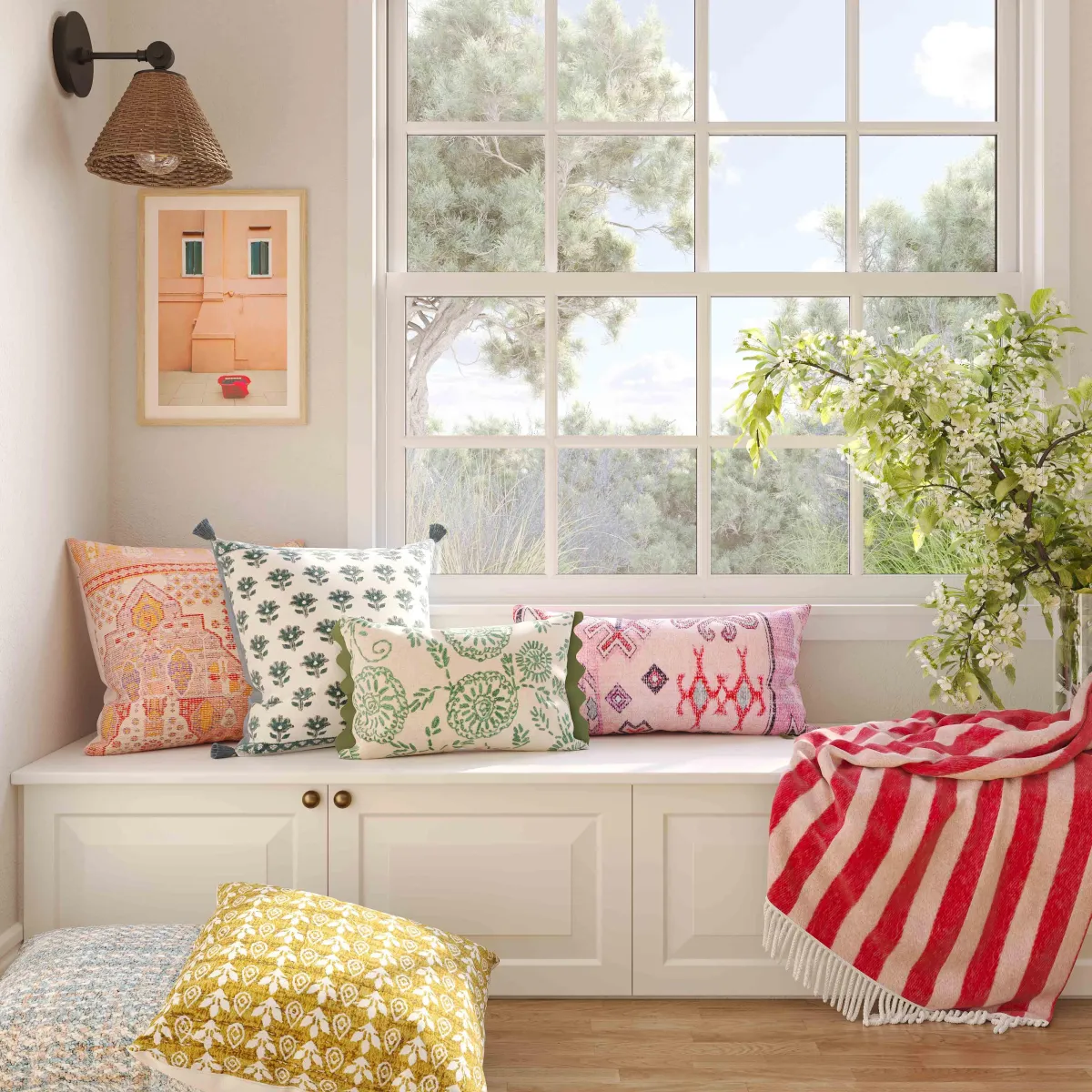 Harvest Printed Cotton Accent Cushion - COVER