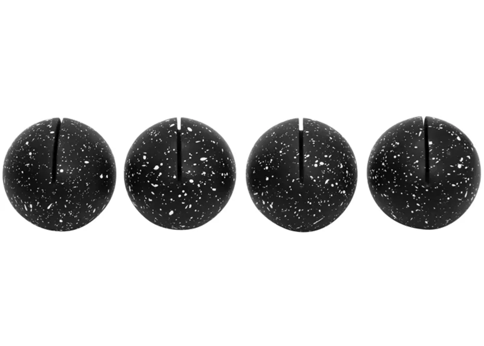 Gabby Speckled Black Round Card Holder - Set of 4