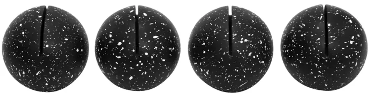 Gabby Speckled Black Round Card Holder - Set of 4