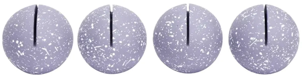 Gabby Speckled Purple Round Card Holder - Set of 4