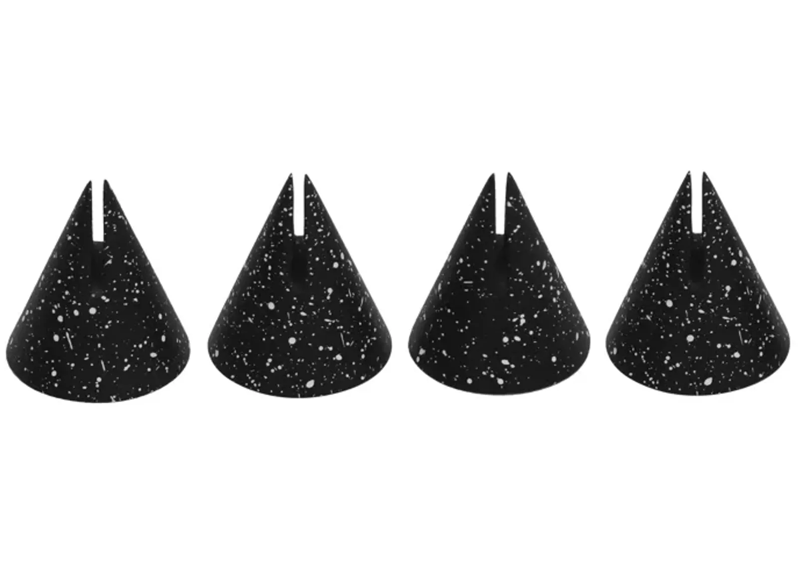 Gabby Speckled Black Cone Card Holder - Set of 4