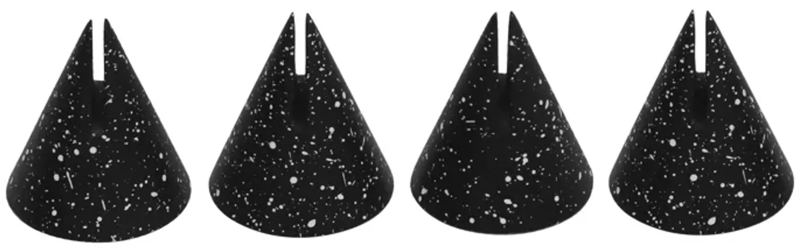 Gabby Speckled Black Cone Card Holder - Set of 4