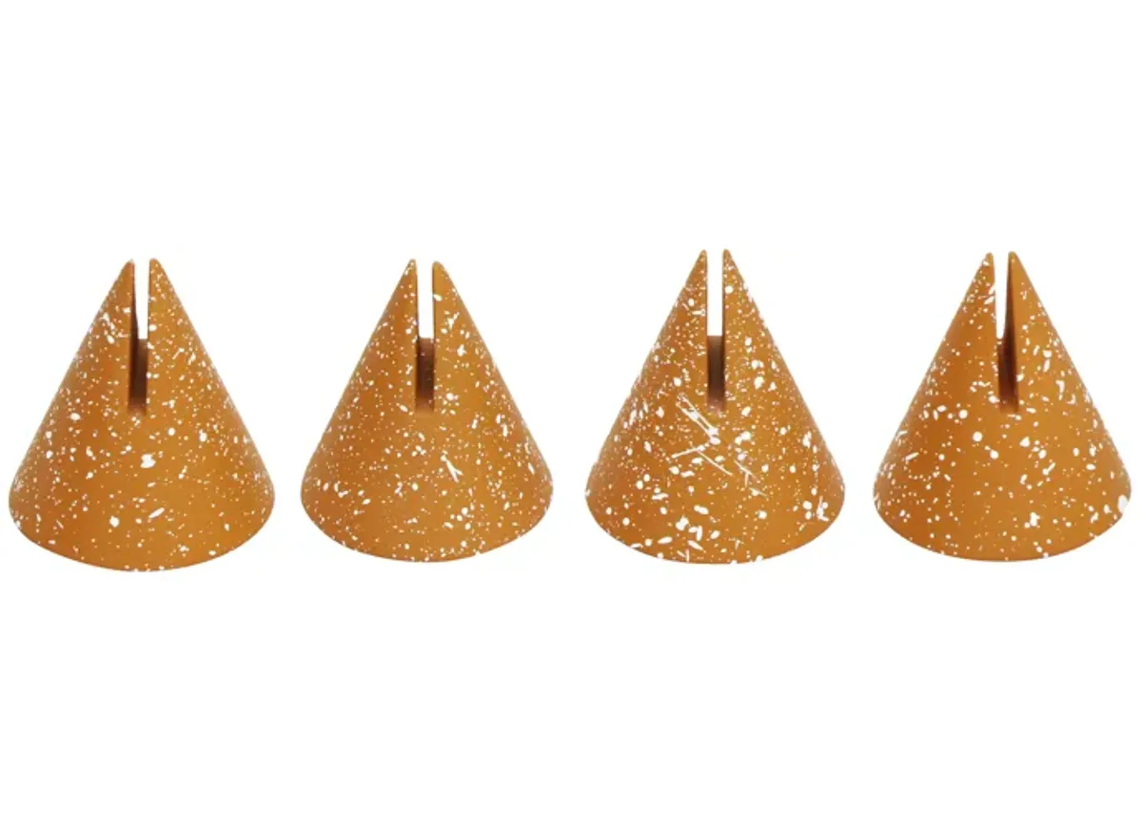 Gabby Speckled Terracotta Cone Card Holder - Set of 4