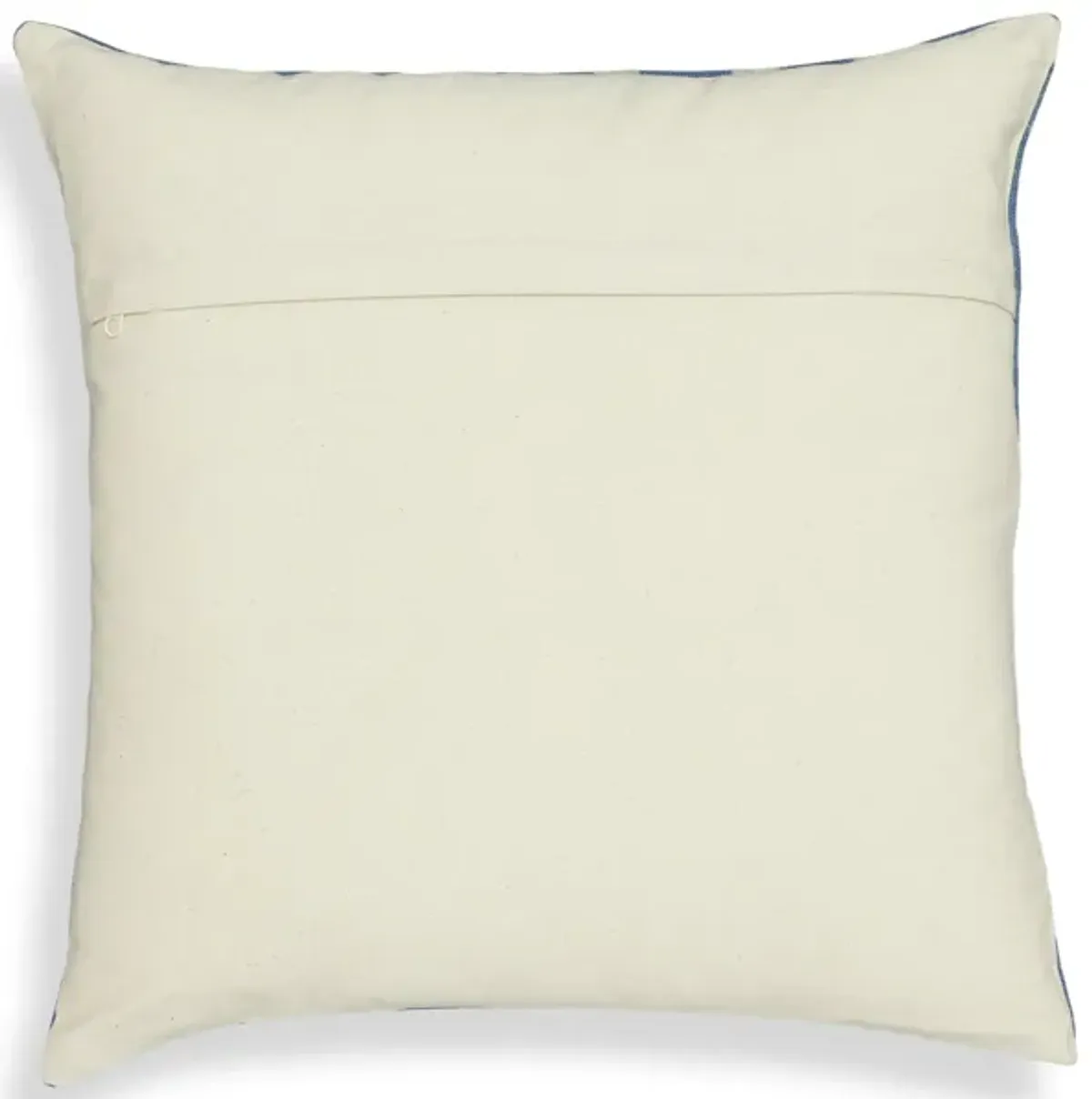 Indigo Dots Cotton 20" Square Accent Pillow