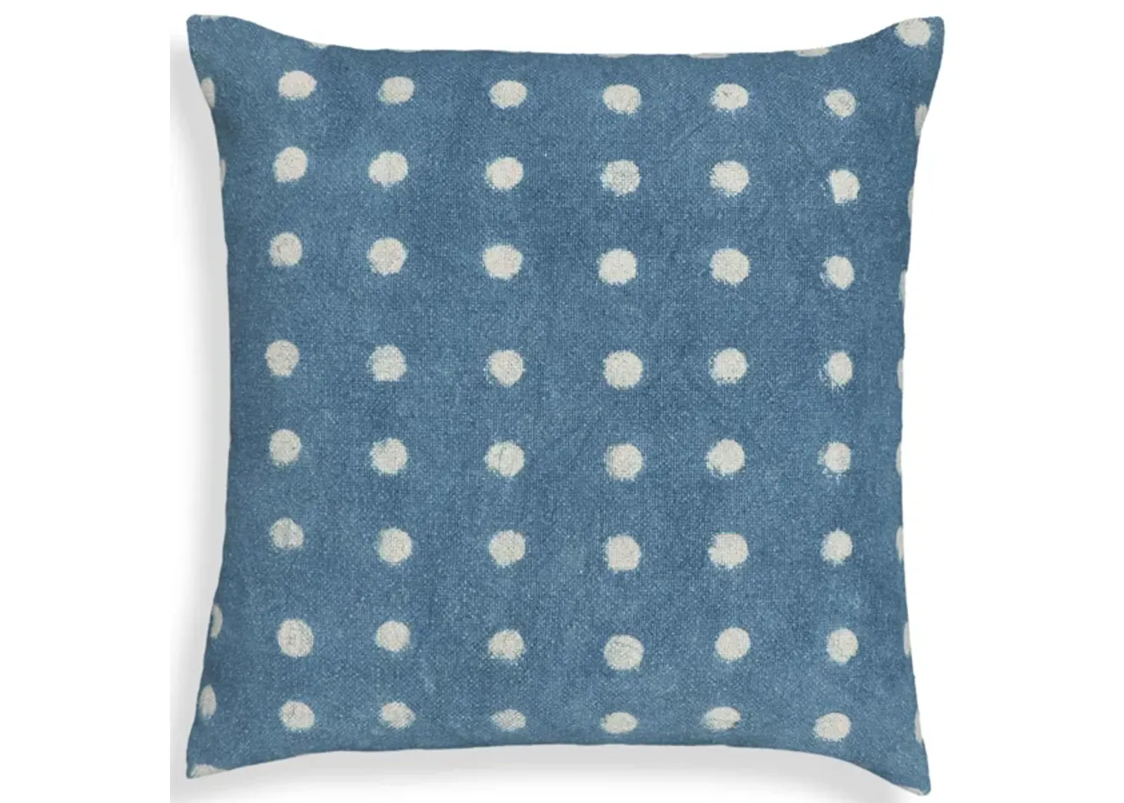 Indigo Dots Cotton 20" Square Accent Pillow