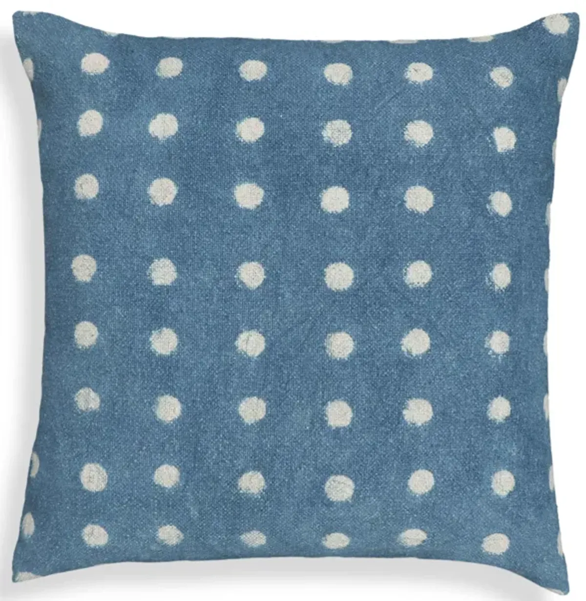 Indigo Dots Cotton 20" Square Accent Pillow